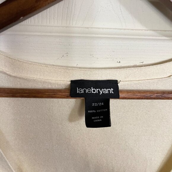 Lane Bryant Womens Cream Black Striped Lace Button 3/4 Sleeve Cardigan 22/24 - Picture 2 of 6